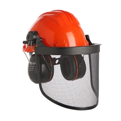 Polyethylene Helmet with Mesh Visor and Ear Protection - CLIMAX