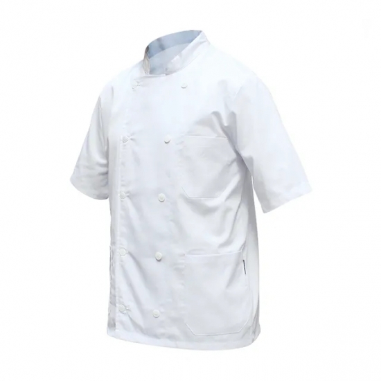 Short-Sleeve Chef Jacket 65% Polyester / 35% Cotton 200g/m² - FOR WEAR Short-Sleeve Chef Jacket 65% Polyester / 35% Cotton 200g/m² - FOR WEAR
