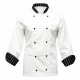 Striped Long-Sleeve Chef Jacket 65% Polyester / 35% Cotton 200g/m² - FOR WEAR Striped Long-Sleeve Chef Jacket 65% Polyester / 35% Cotton 200g/m² - FOR WEAR