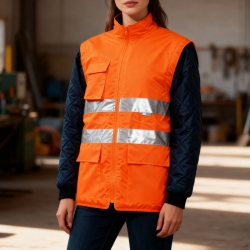 High-Visibility Jacket with Detachable Sleeves - FOR WEAR