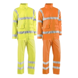 Waterproof High-Visibility Suit 100% Polyurethane - FOR WEAR Waterproof High-Visibility Suit 100% Polyurethane - FOR WEAR
