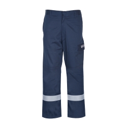 Flame resistant and anti-static trouser with reflective tapes 260gsm - FIELD