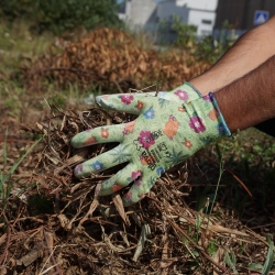 Floral Polyester Glove with Polyurethane Coating - GLOVA