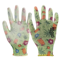 Floral Polyester Glove with Polyurethane Coating - GLOVA