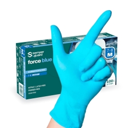 Box of 100 (S-L) 90 (XL) Powder-Free Nitrile Gloves - SEMPERGUARD Box of 100 (S-L) 90 (XL) Powder-Free Nitrile Gloves - SEMPERGUARD