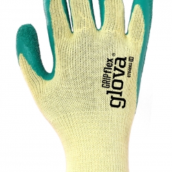 Cotton/Polyester Glove with Green Latex Coating - GLOVA