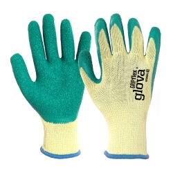 Cotton/Polyester Glove with Green Latex Coating - GLOVA
