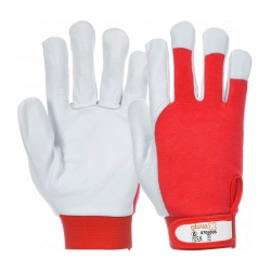 Cotton/Goat Leather Glove with Velcro Adjustment - GLOVA
