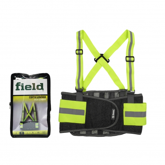 High Visibility Lumbar Belt with Suspenders - FIELD