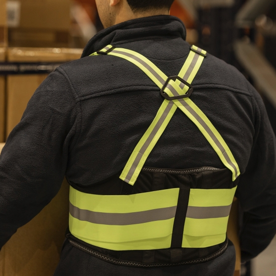 High Visibility Lumbar Belt with Suspenders - FIELD